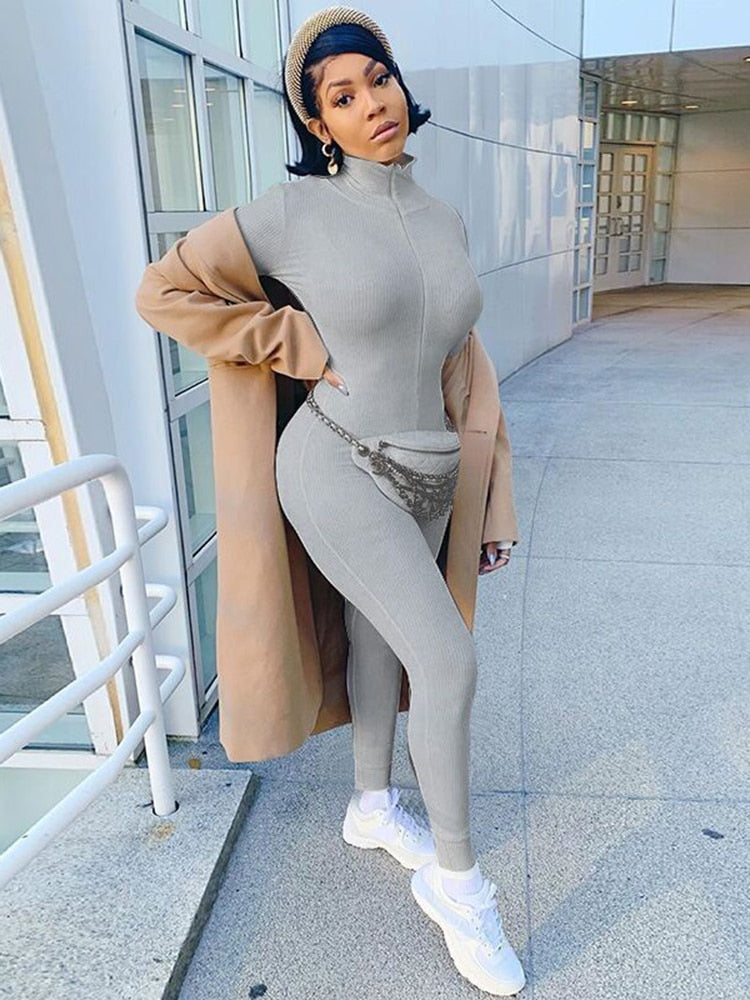Ribbed Turtleneck Jumpsuit Ribbed Turtleneck Jumpsuit